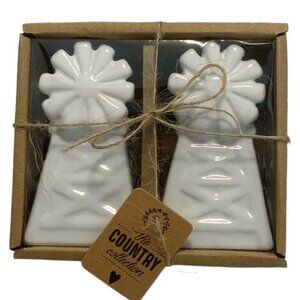 Farmhouse Windmill Salt and Pepper Shaker Gift Set Ceramic Classic White